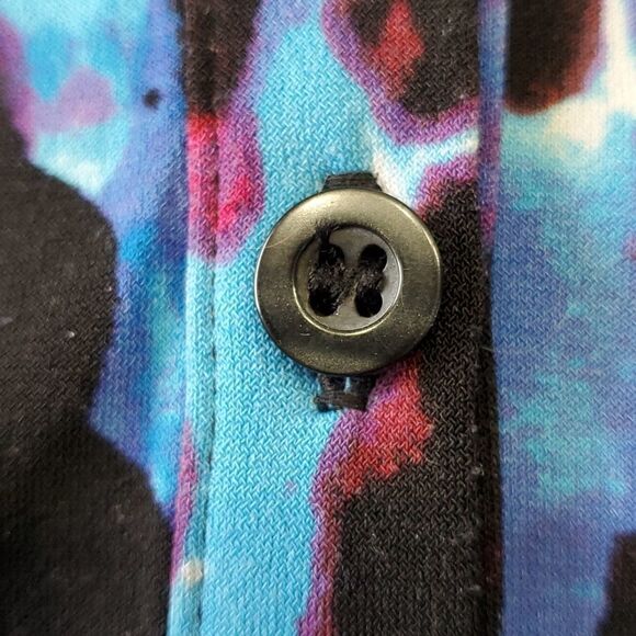 Dana Buchman XL blouse. 3/4 sleeves with tie at bottom. Blue. Black & pu… - Picture 5 of 6